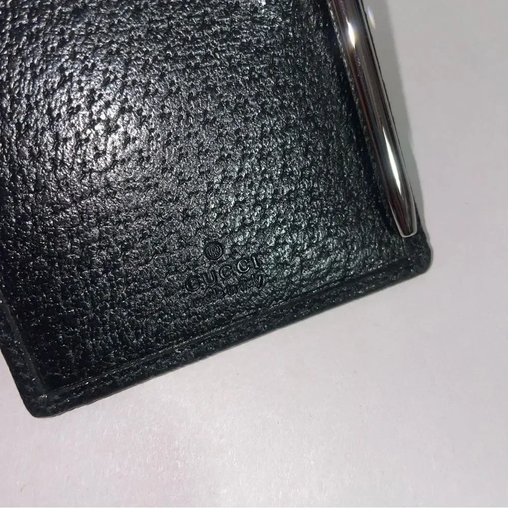 Gucci Vintage GG Canvas Pocket Notepad Case w Pen Monogram Card Holder Luxury